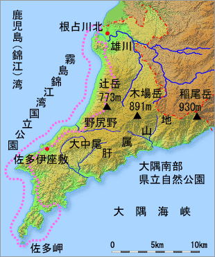 南大隅町の地形